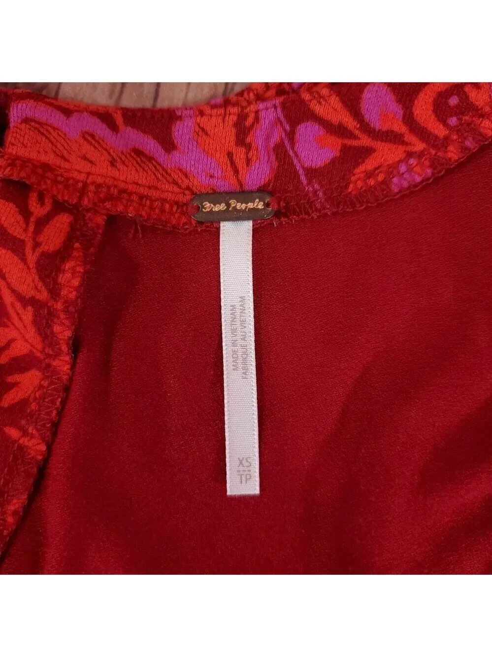 Free People Womens Size XS Hello Lover Tunic Top Scarlett Combo Boho V-Neck